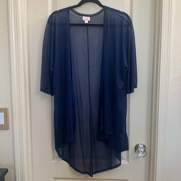 LULAROE Sheer Navy Lindsay Kimono Cover NWOT‎ Size S - Picture 4 of 7